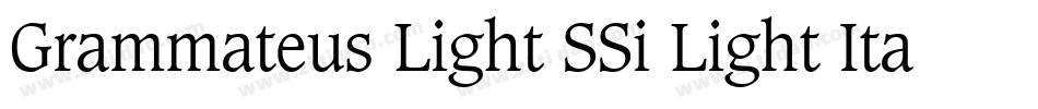 Grammateus Light SSi Light Italic字体转换